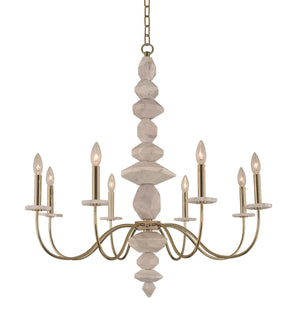 Kalco - 304851CG - Eight Light Chandelier - Carrara - Champagne Gold