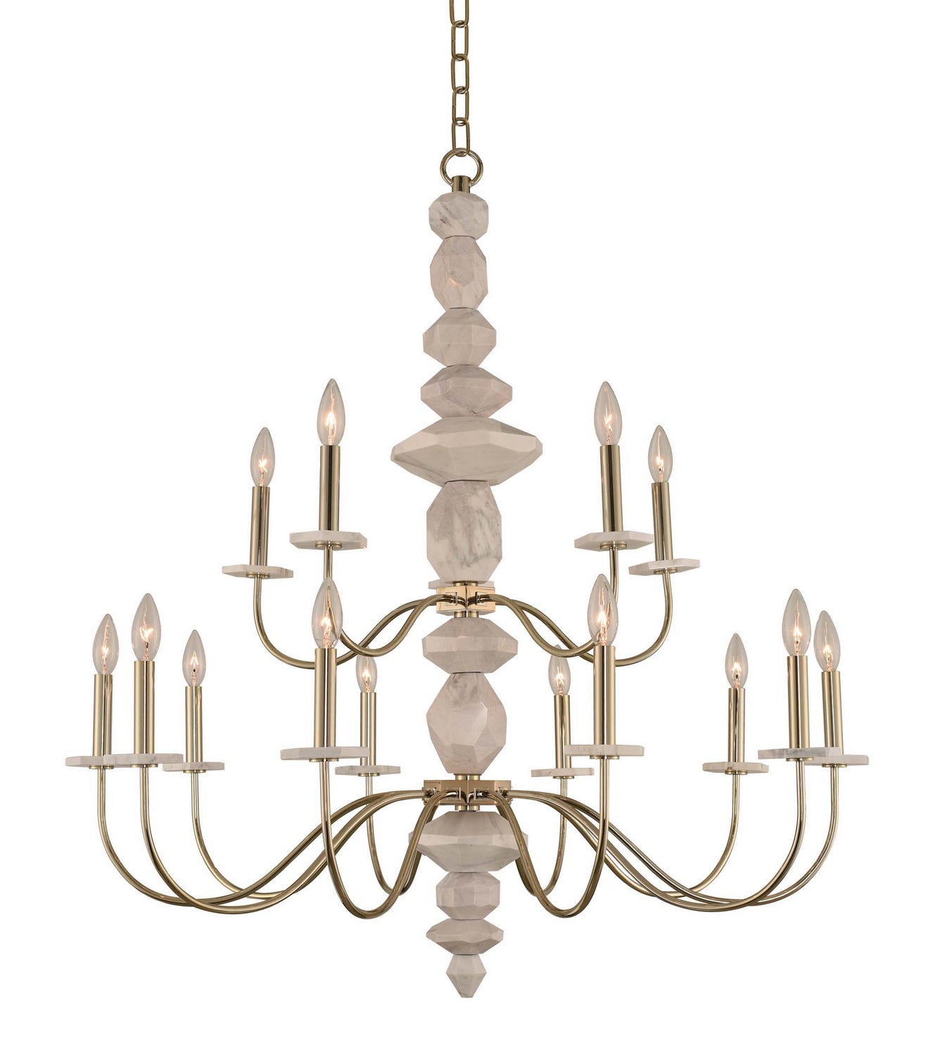 Kalco - 304852CG - 15 Light Chandelier - Carrara - Champagne Gold