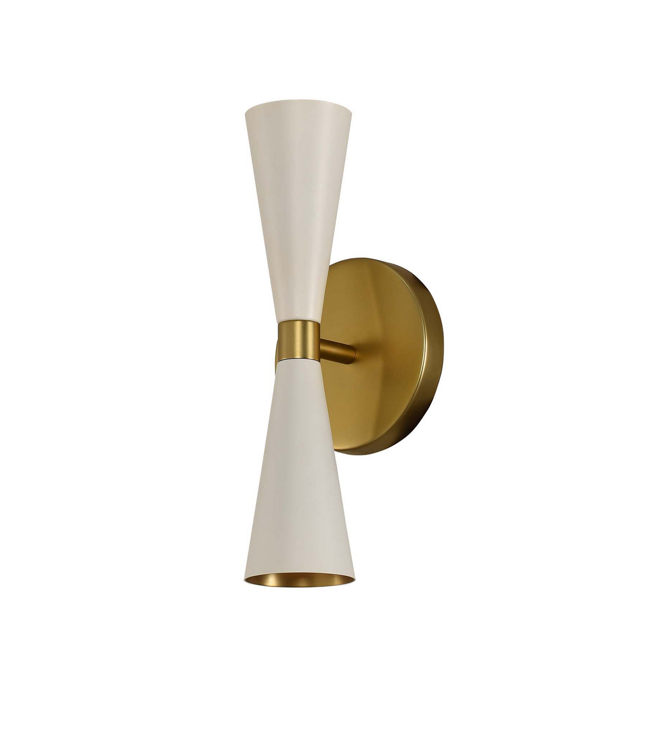 Kalco - 310422WVB - LED Wall Sconce - Milo - White and Vintage Brass