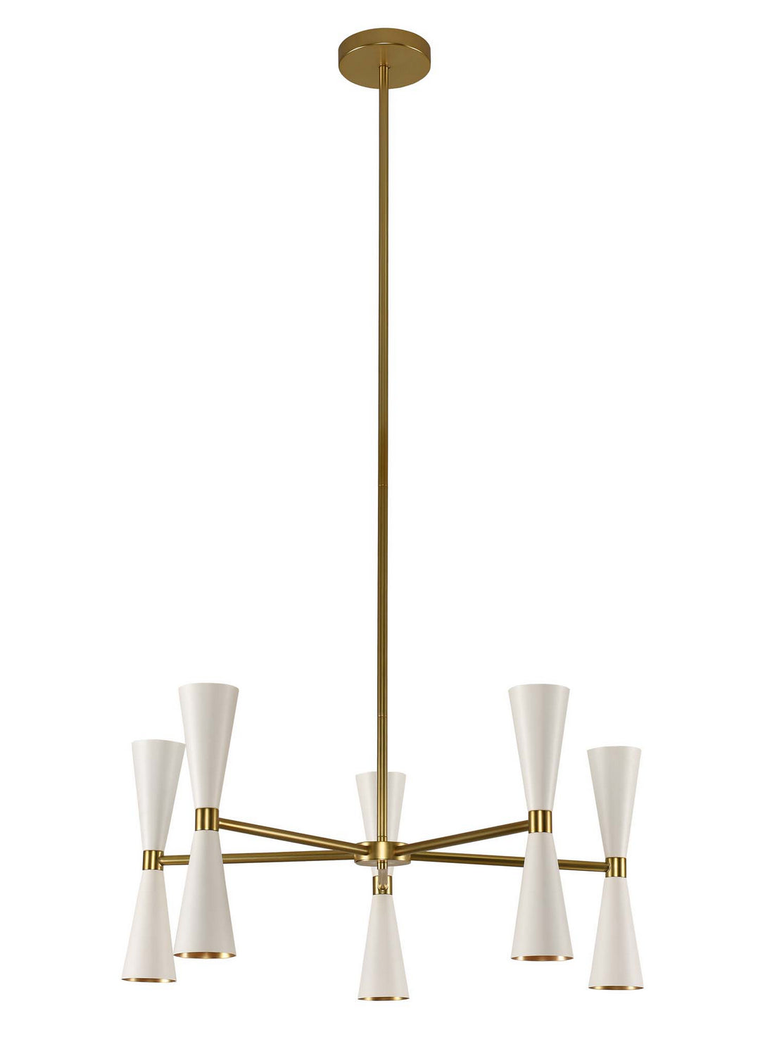 Kalco - 310470WVB - LED Chandelier - Milo - White and Vintage Brass