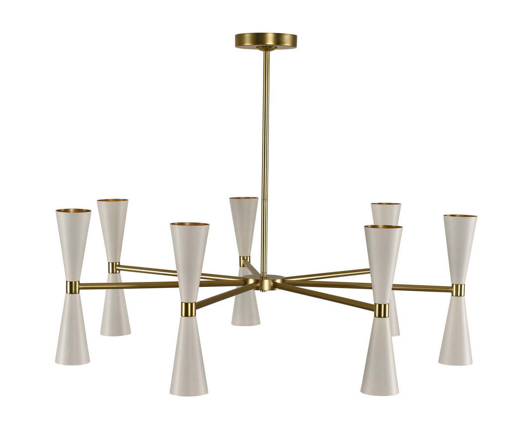 Kalco - 310471WVB - LED Chandelier - Milo - White and Vintage Brass