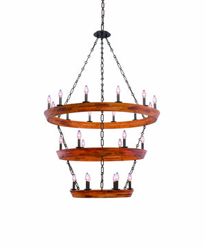 Kalco - 505554BI - 24 Light Chandelier - Lansdale - Black Iron