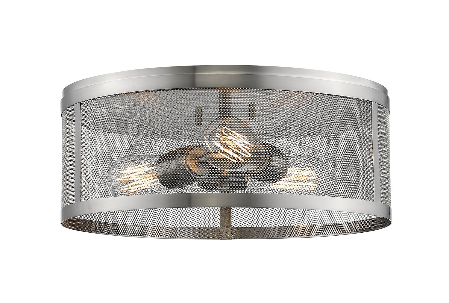 Z-Lite - 331F14-BN - Three Light Flush Mount - Meshsmith - Brushed Nickel