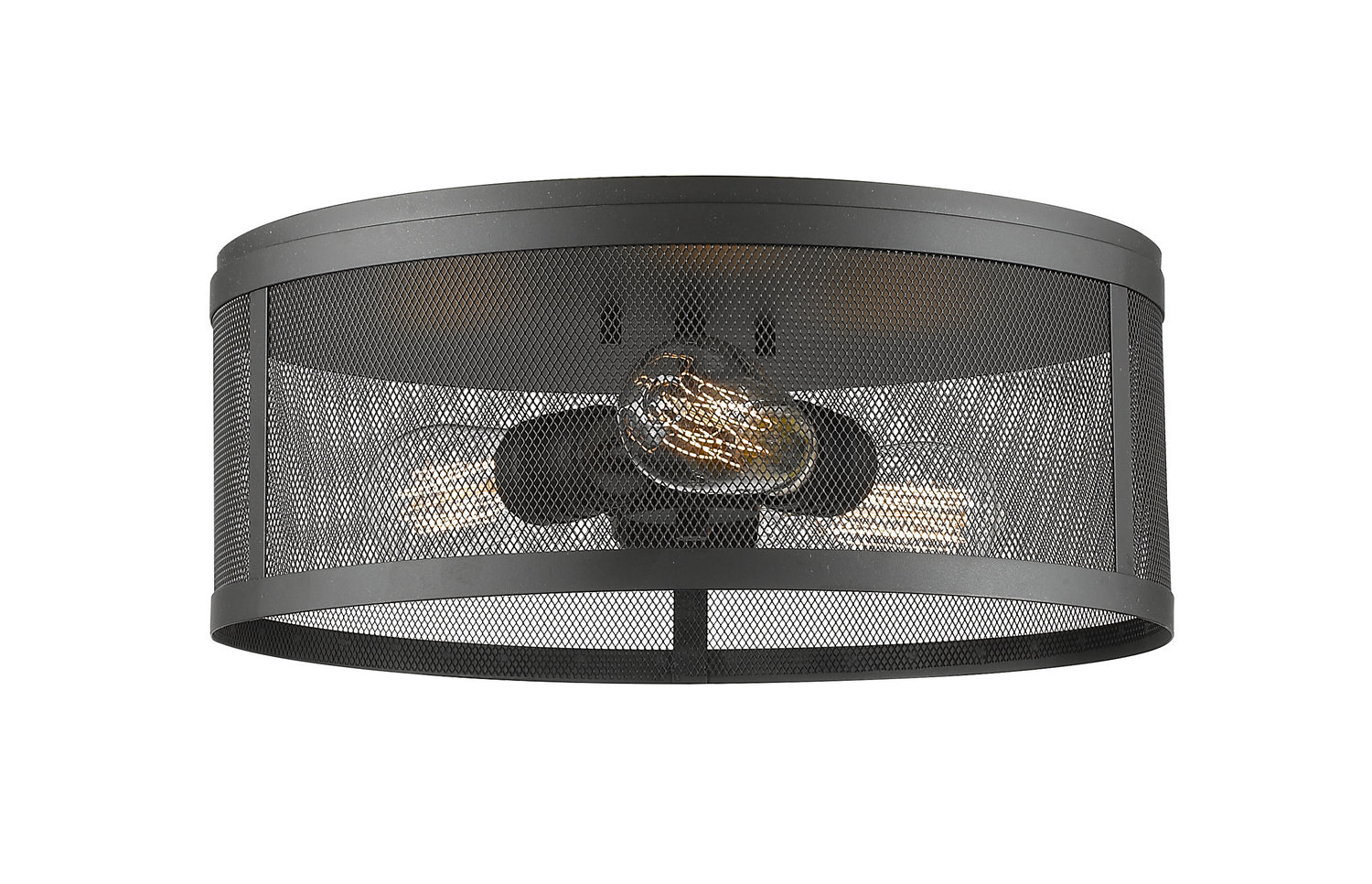 Z-Lite - 331F14-BRZ - Three Light Flush Mount - Meshsmith - Bronze