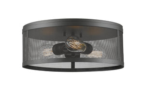 Z-Lite - 331F14-BRZ - Three Light Flush Mount - Meshsmith - Bronze