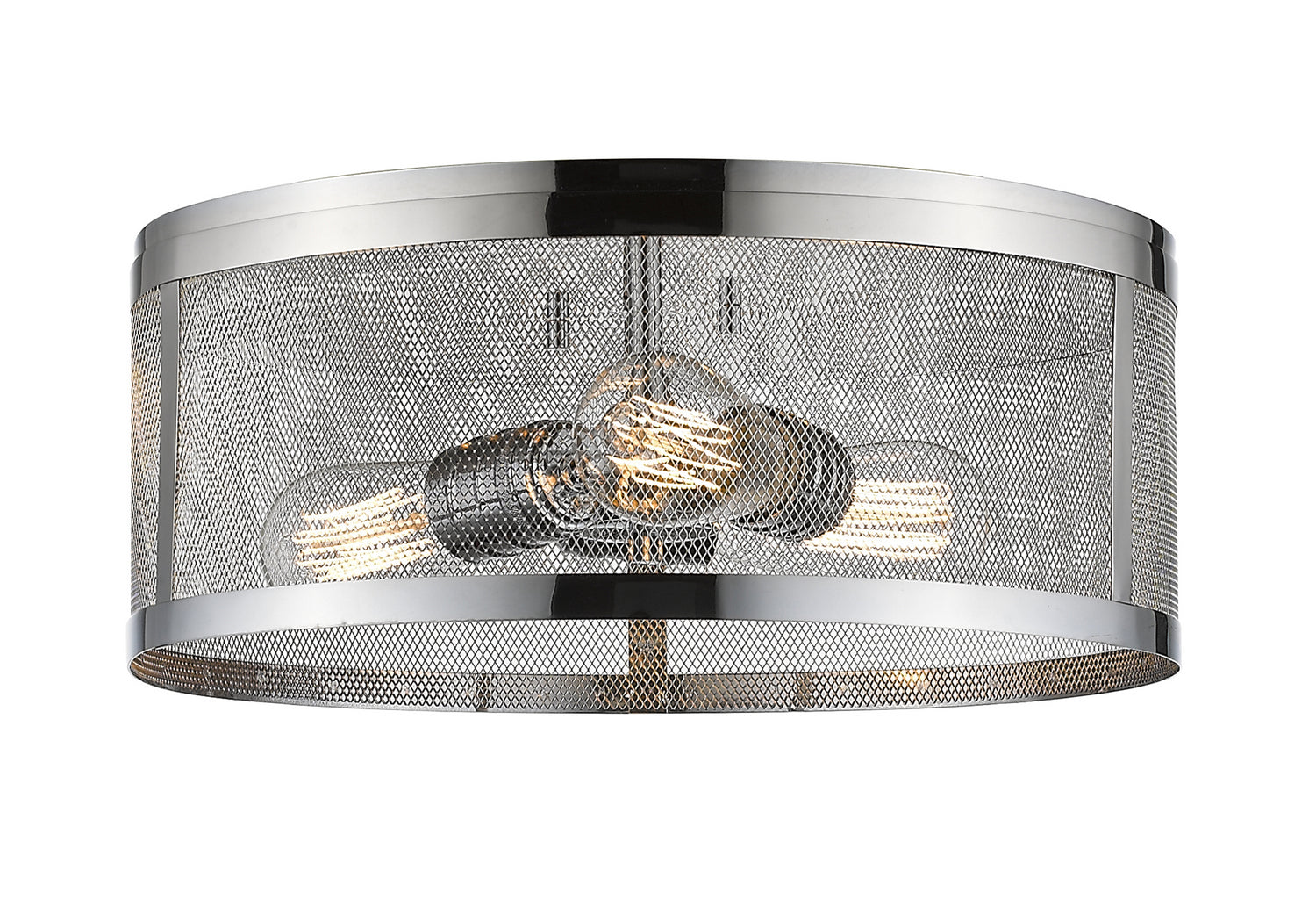 Z-Lite - 331F14-CH - Three Light Flush Mount - Meshsmith - Chrome