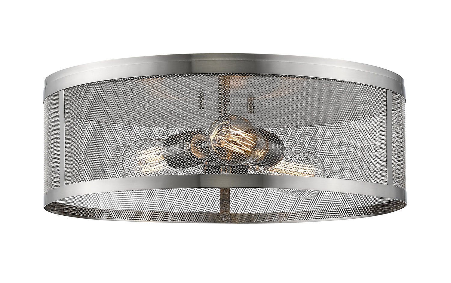 Z-Lite - 331F18-BN - Three Light Flush Mount - Meshsmith - Brushed Nickel