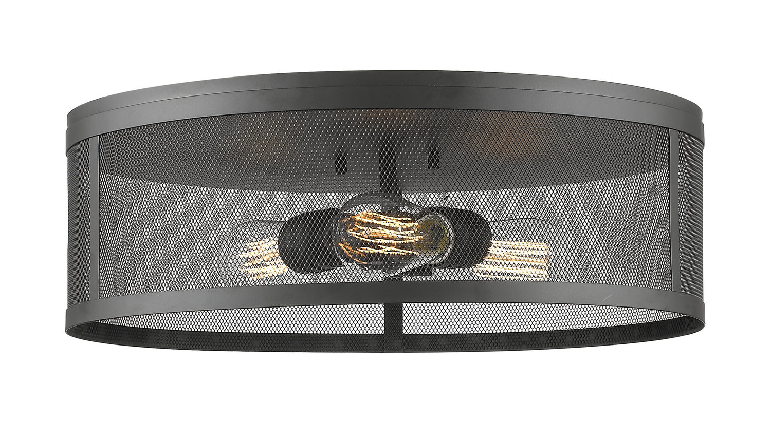 Z-Lite - 331F18-BRZ - Three Light Flush Mount - Meshsmith - Bronze