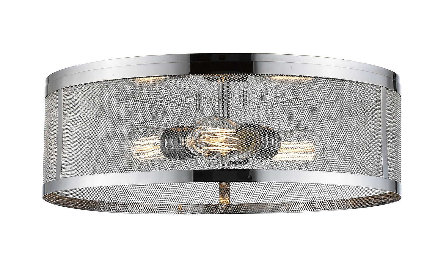 Z-Lite - 331F18-CH - Three Light Flush Mount - Meshsmith - Chrome