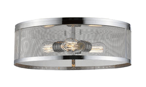 Z-Lite - 331F18-CH - Three Light Flush Mount - Meshsmith - Chrome