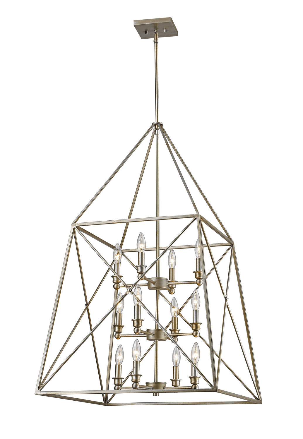 Z-Lite - 447-12AS - 12 Light Chandelier - Trestle - Antique Silver