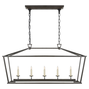 Visual Comfort Signature - CHC 2156AI - Five Light Linear Pendant - Darlana - Aged Iron