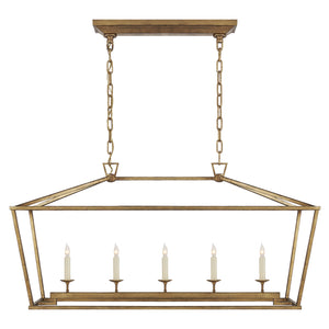 Visual Comfort Signature - CHC 2156GI - Five Light Linear Pendant - Darlana - Gilded Iron