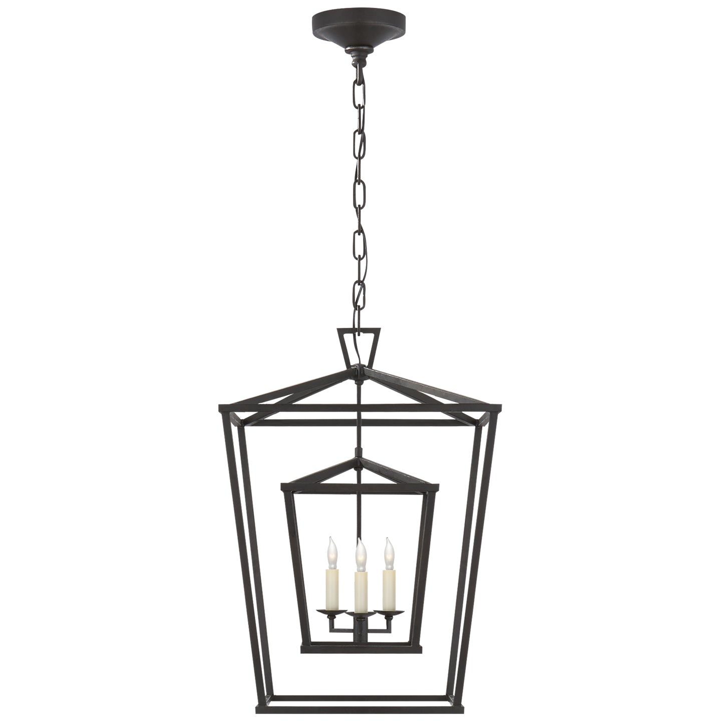 Visual Comfort Signature - CHC 2178AI - Three Light Lantern - Darlana Double Cage - Aged Iron