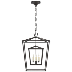 Visual Comfort Signature - CHC 2178AI - Three Light Lantern - Darlana Double Cage - Aged Iron