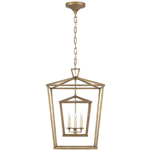 Visual Comfort Signature - CHC 2178GI - Three Light Lantern - Darlana Double Cage - Gilded Iron