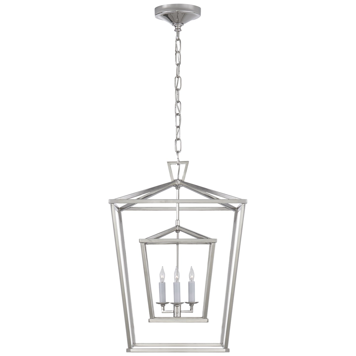 Visual Comfort Signature - CHC 2178PN - Three Light Lantern - Darlana Double Cage - Polished Nickel