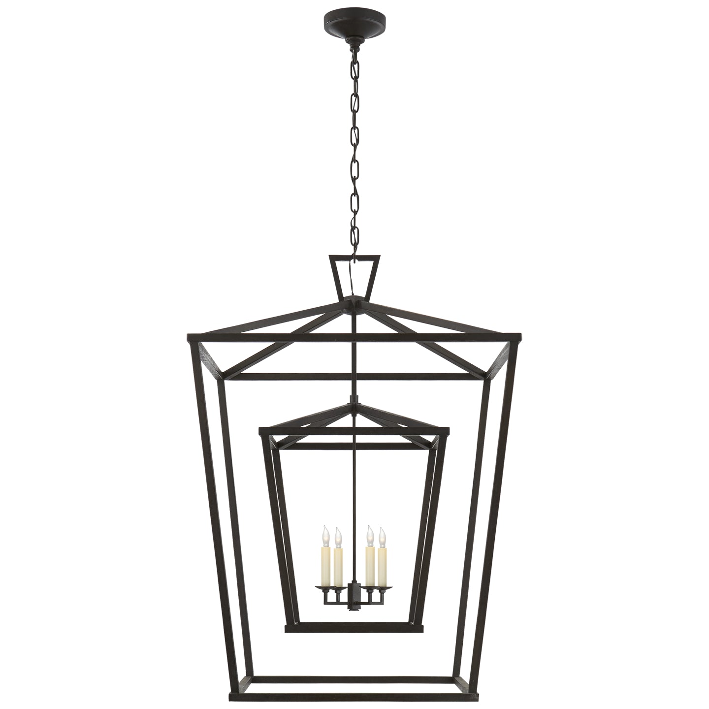 Visual Comfort Signature - CHC 2199AI - Four Light Lantern - Darlana Double Cage - Aged Iron