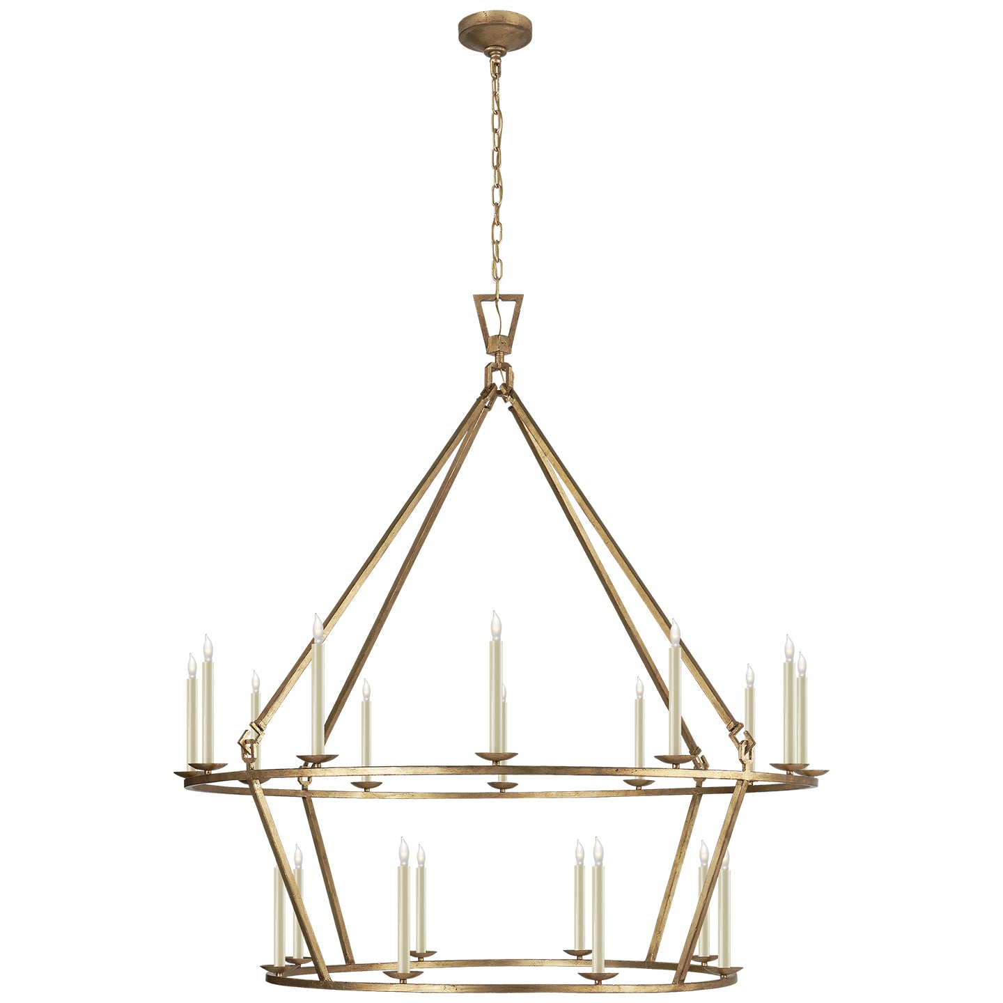 Visual Comfort Signature - CHC 5199GI - 20 Light Chandelier - Darlana Ring - Gilded Iron