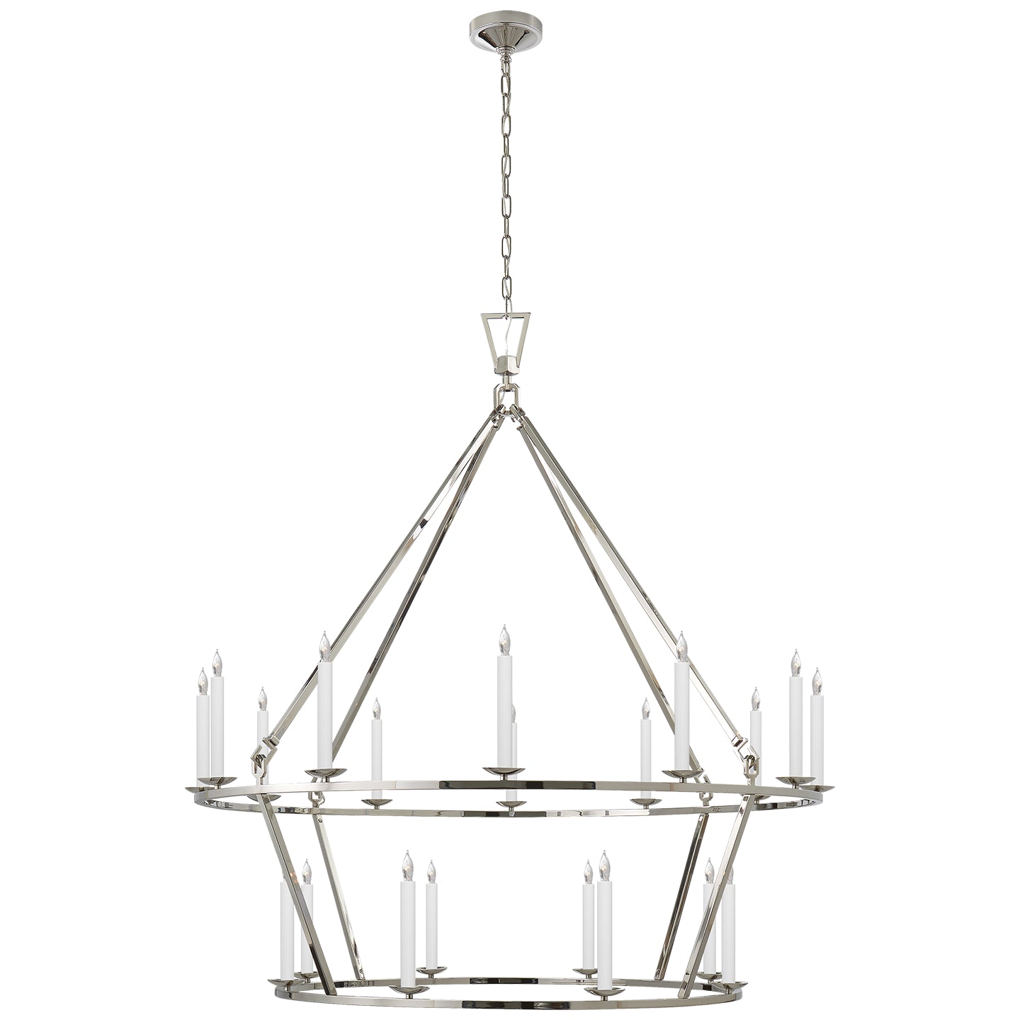 Visual Comfort Signature - CHC 5199PN - 20 Light Chandelier - Darlana Ring - Polished Nickel