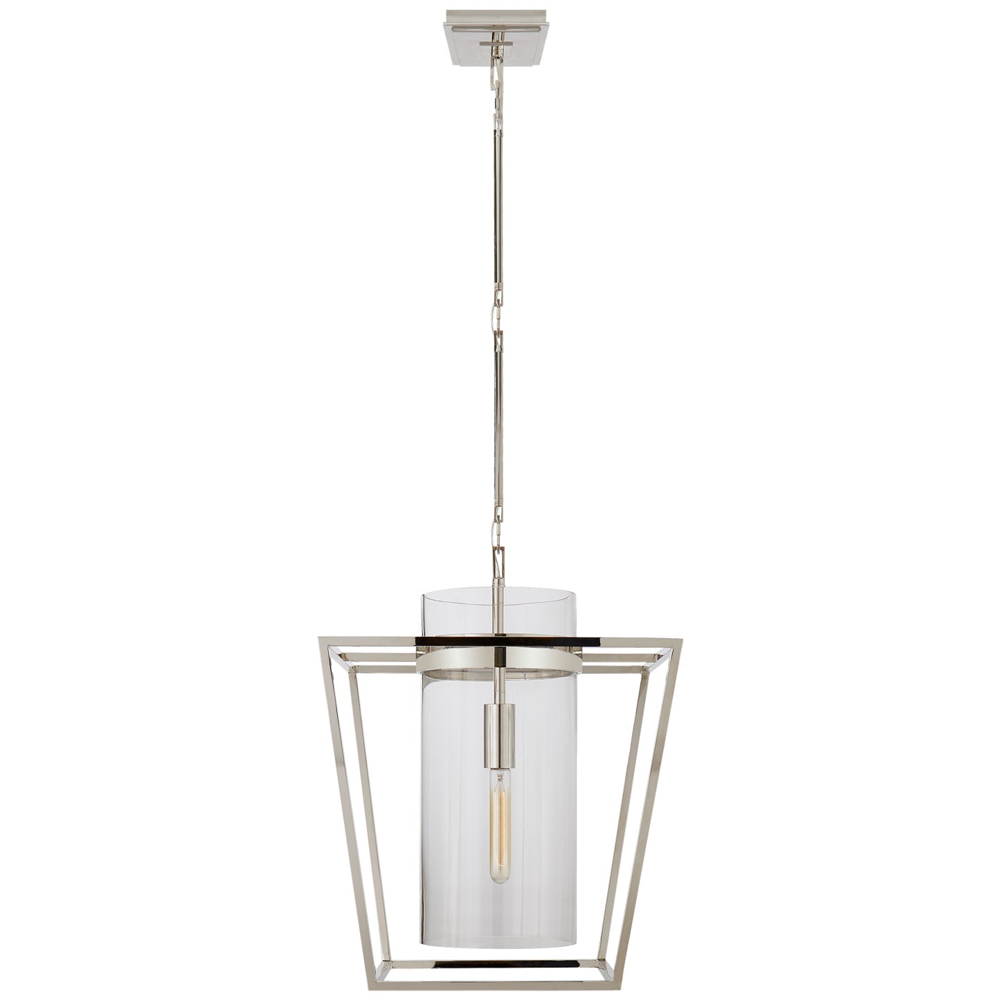 Visual Comfort Signature - S 5167PN-CG - One Light Lantern - Presidio - Polished Nickel