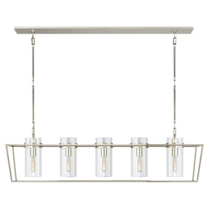 Visual Comfort Signature - S 5177PN-CG - Five Light Linear Pendant - Presidio - Polished Nickel