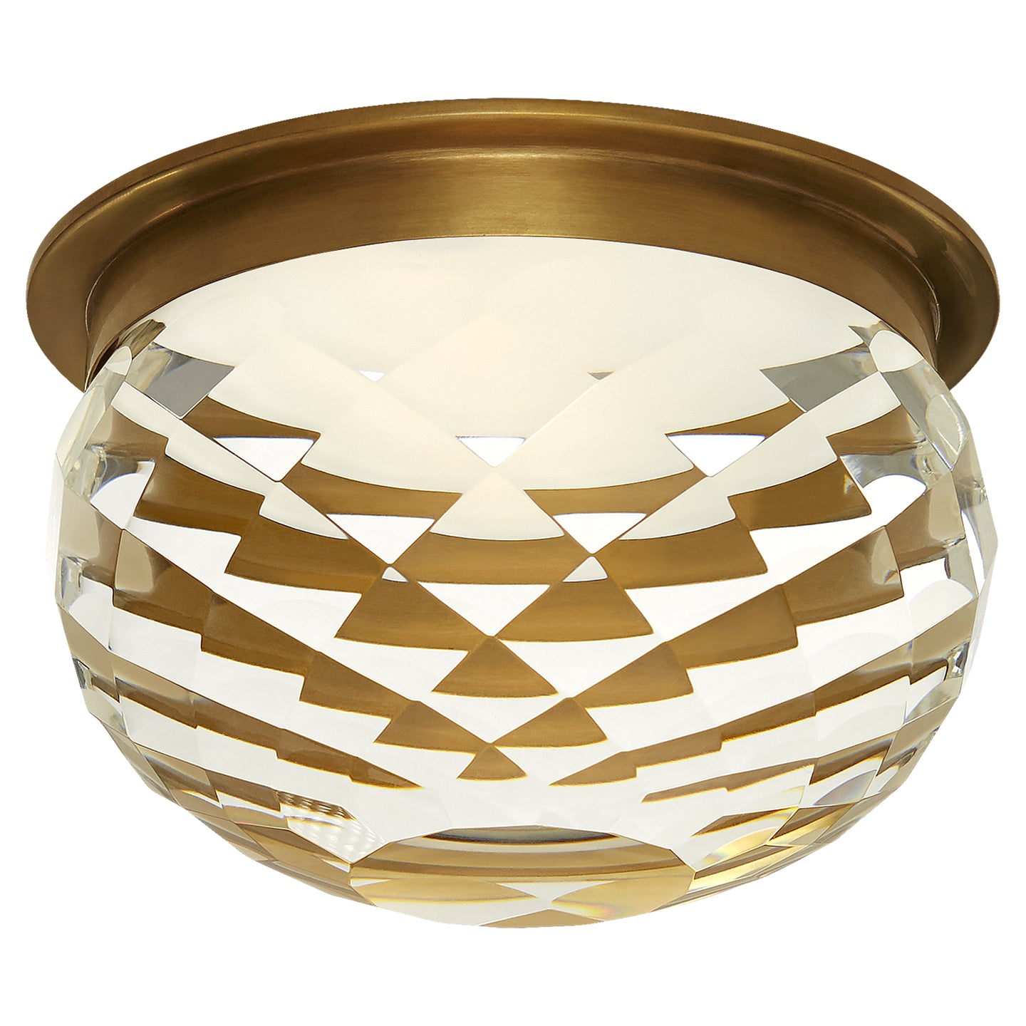 Visual Comfort Signature - S 7000HAB-CG - LED Flush Mount - Hillam - Hand-Rubbed Antique Brass