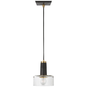 Visual Comfort Signature - TOB 5702BZ/HAB-CG - One Light Pendant - Iris - Bronze and Hand-Rubbed Antique Brass