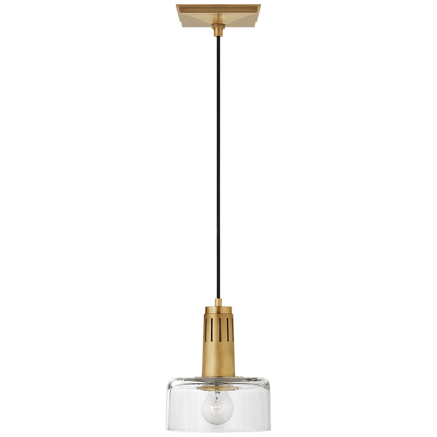 Visual Comfort Signature - TOB 5702HAB-CG - One Light Pendant - Iris - Hand-Rubbed Antique Brass