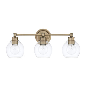 Capital Lighting - 121131AD-426 - Three Light Vanity - Mid Century - Aged Brass