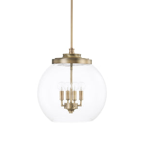 Capital Lighting - 321142AD - Four Light Pendant - Mid Century - Aged Brass