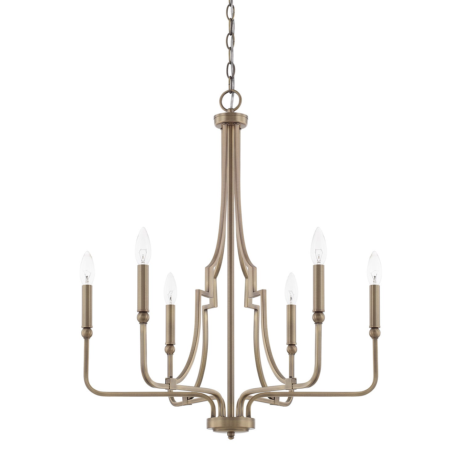 Capital Lighting - 419361AD - Six Light Chandelier - Dawson - Aged Brass