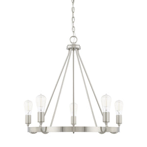Capital Lighting - 420061BN - Five Light Chandelier - Tanner - Brushed Nickel