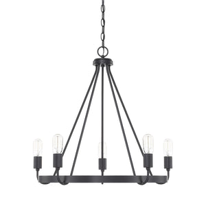 Capital Lighting - 420061MB - Five Light Chandelier - Tanner - Matte Black