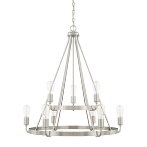 Capital Lighting - 420091BN - Nine Light Chandelier - Tanner - Brushed Nickel