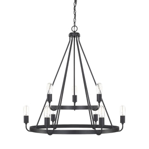 Capital Lighting - 420091MB - Nine Light Chandelier - Tanner - Matte Black