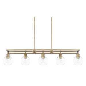 Capital Lighting - 821151AD-426 - Five Light Island Pendant - Mid Century - Aged Brass