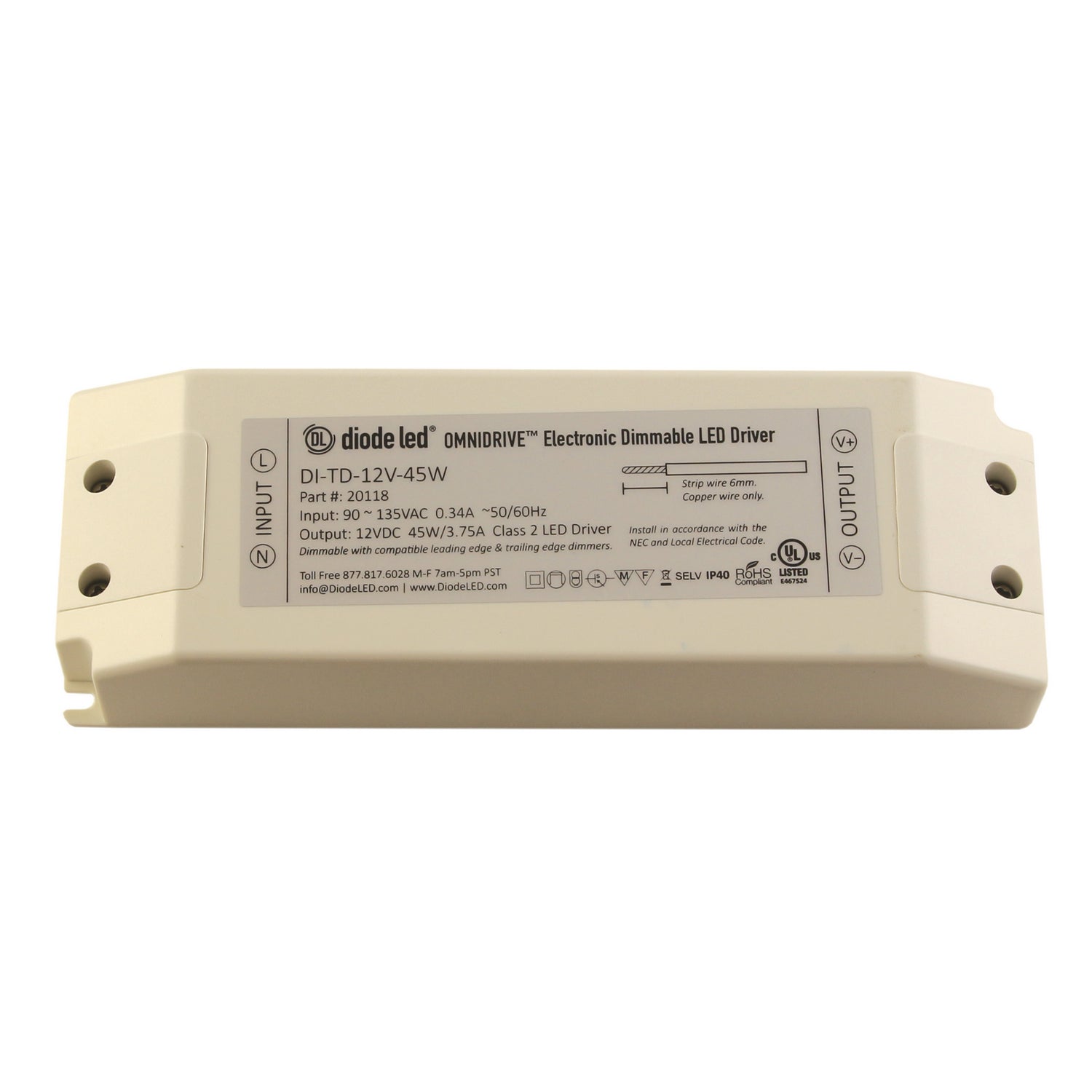 Diode LED - DI-TD-24V-45W - Electronic Dimmable Driver - Omnidrive - White