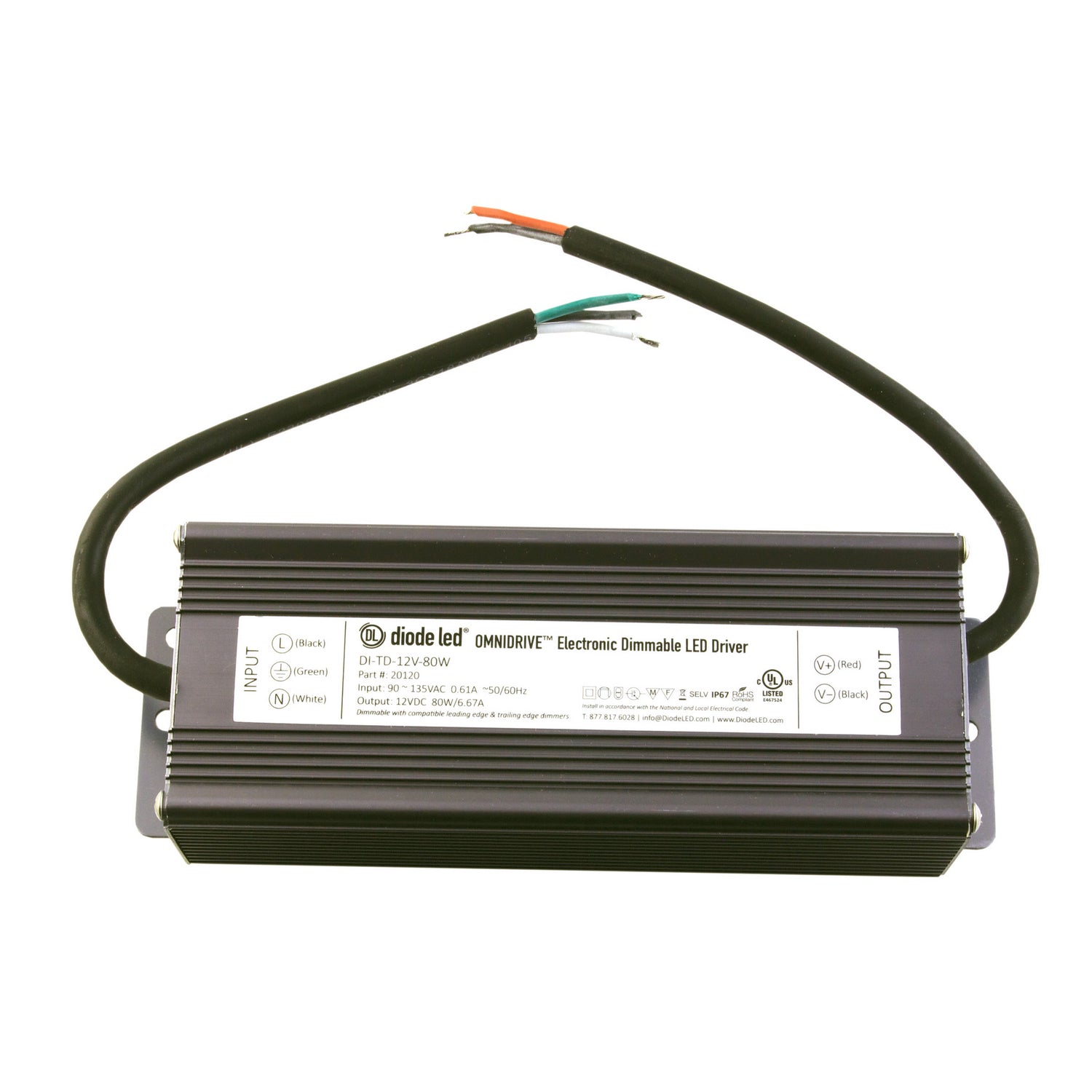 Diode LED - DI-TD-24V-80W - Electronic Dimmable Driver - Omnidrive - Gray