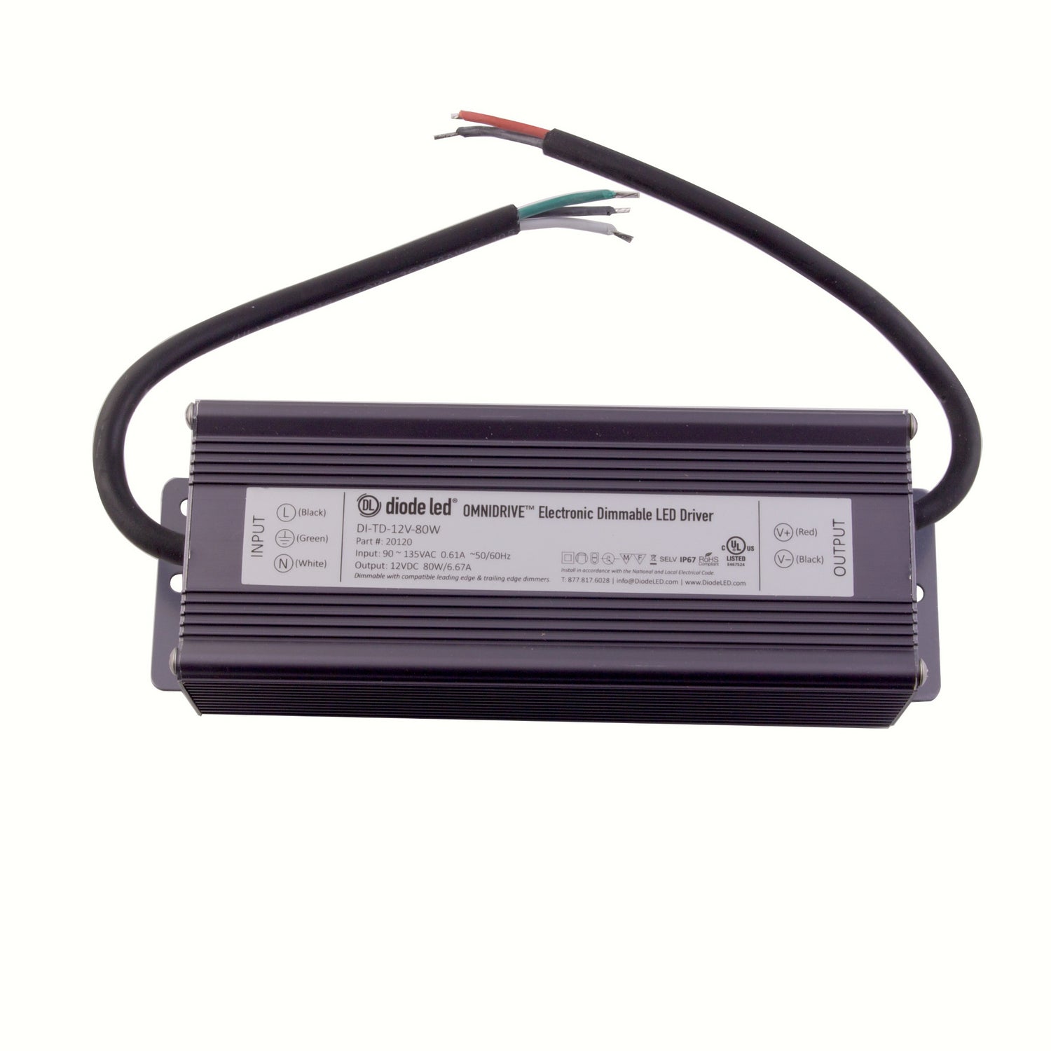 Diode LED - DI-TD-12V-120W - Electronic Dimmable Driver - Omnidrive - Gray