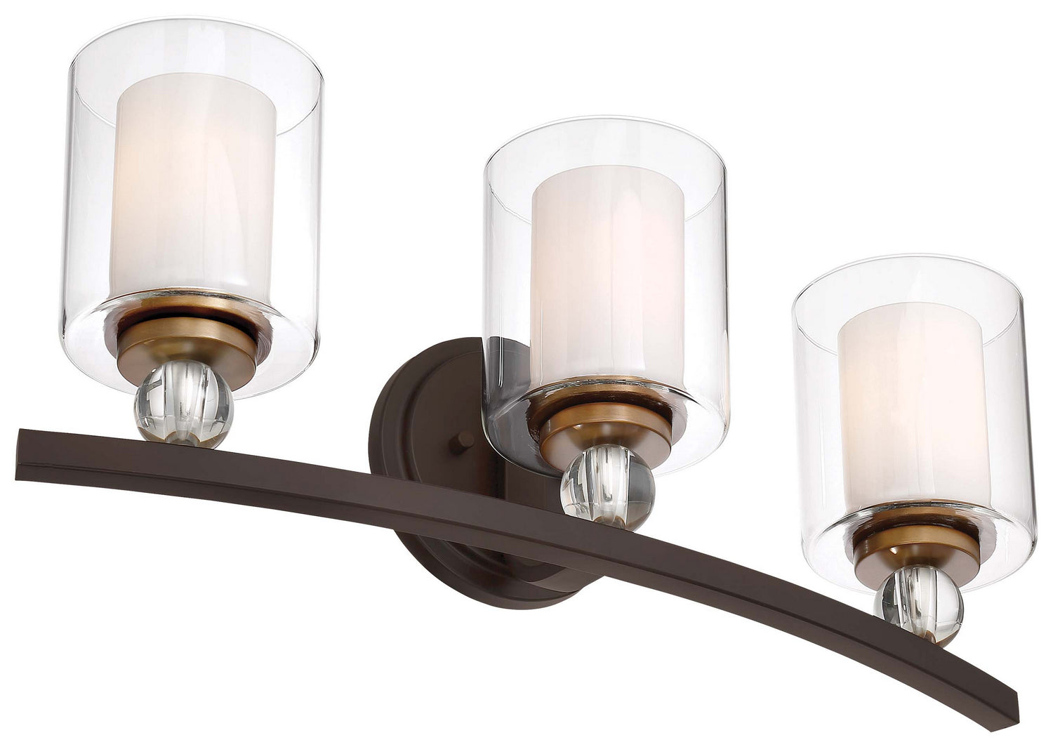 Minka-Lavery - 3073-416 - Three Light Bath - Studio 5 - Painted Bronze w/Natural Brushed Brass