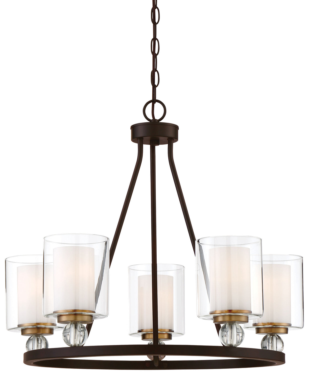Minka-Lavery - 3075-416 - Five Light Chandelier - Studio 5 - Painted Bronze w/Natural Brushed Brass