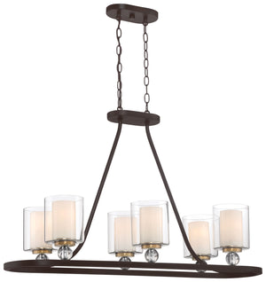 Minka-Lavery - 3076-416 - Five Light Island Pendant - Studio 5 - Painted Bronze w/Natural Brushed Brass