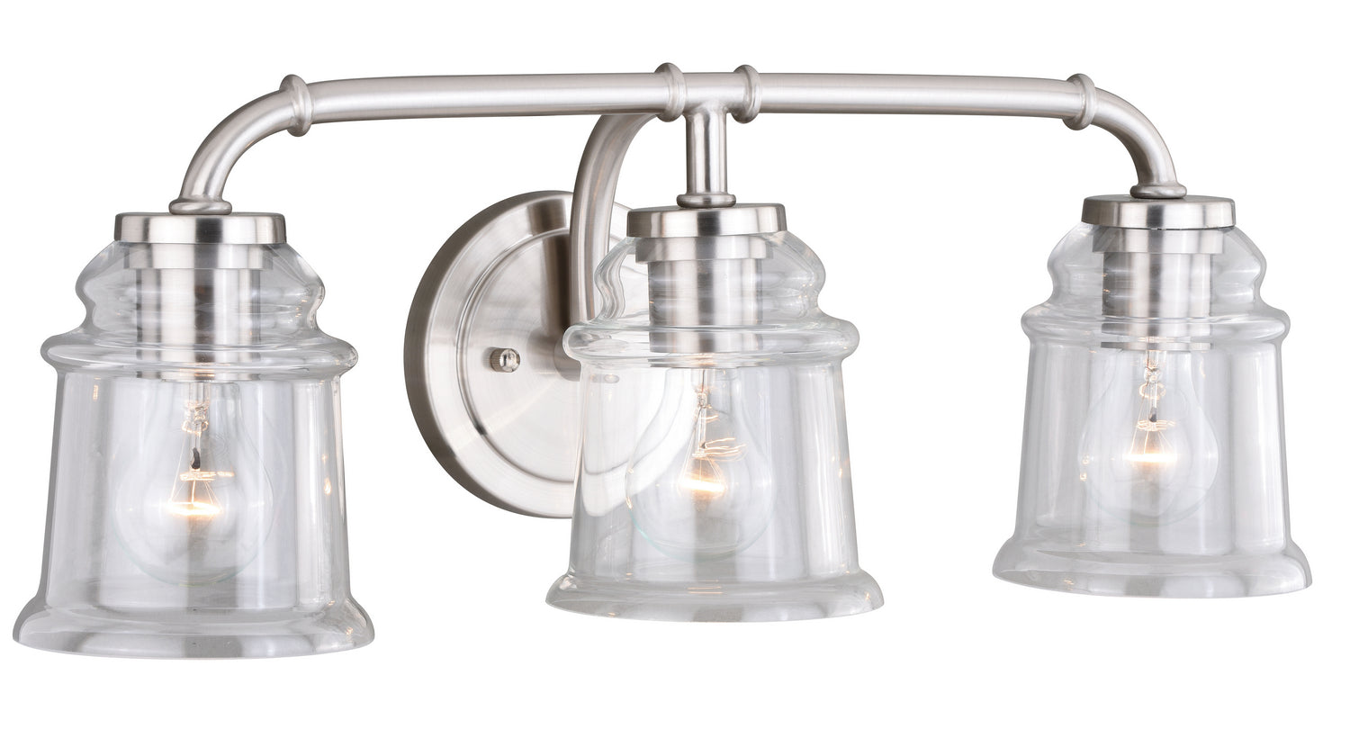 Vaxcel - W0241 - Three Light Vanity - Toledo - Satin Nickel