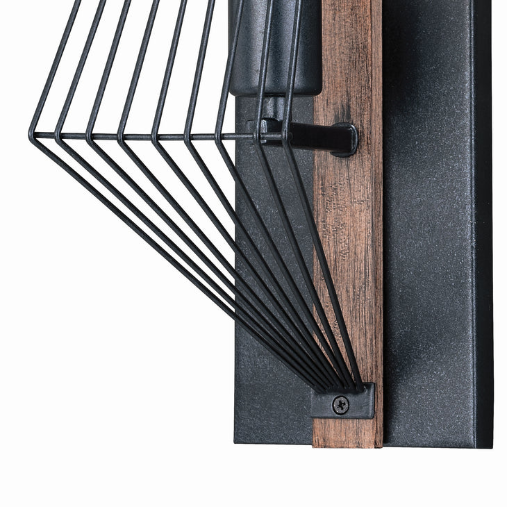 Vaxcel - W0252 - One Light Wall Sconce - Dearborn - Black Iron and Burnished Oak