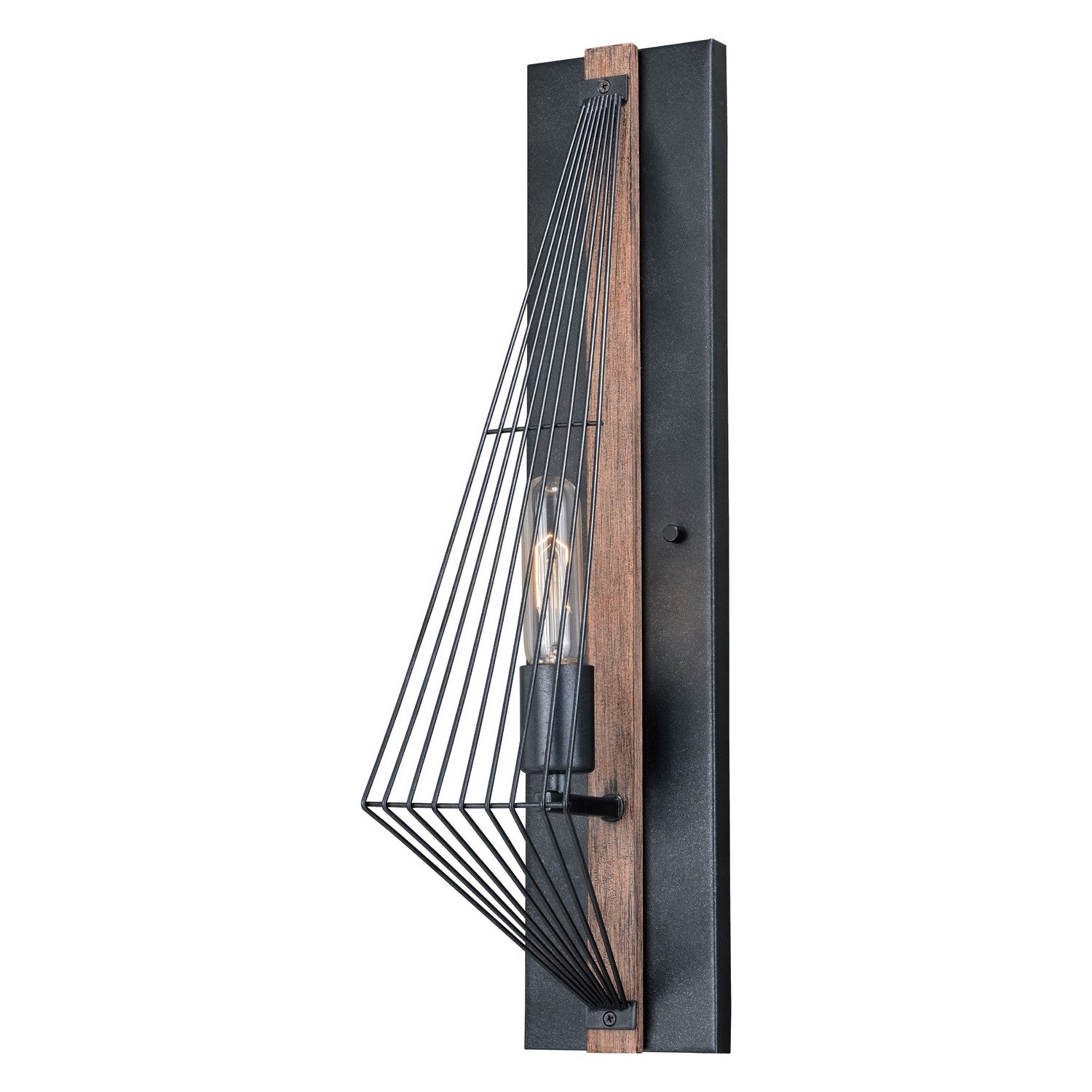Vaxcel - W0252 - One Light Wall Sconce - Dearborn - Black Iron/Burnished Oak