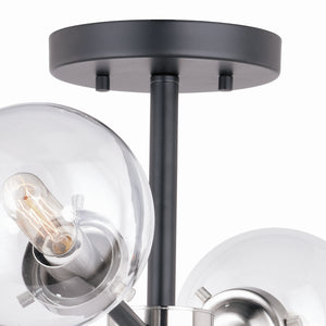 Vaxcel - C0133 - Four Light Semi Flush Mount - Orbit - Satin Nickel and Oil Rubbed Bronze