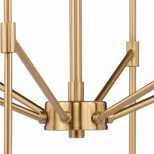 Vaxcel - H0178 - Six Light Chandelier - Kedzie - Natural Brass