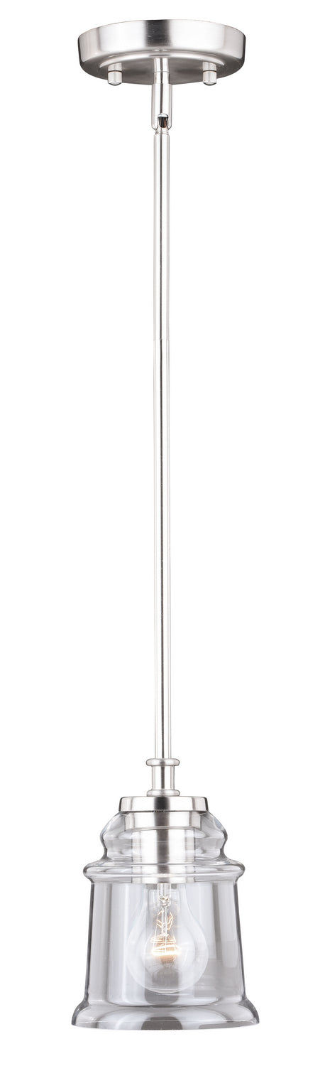 Vaxcel - P0210 - One Light Mini Pendant - Toledo - Satin Nickel