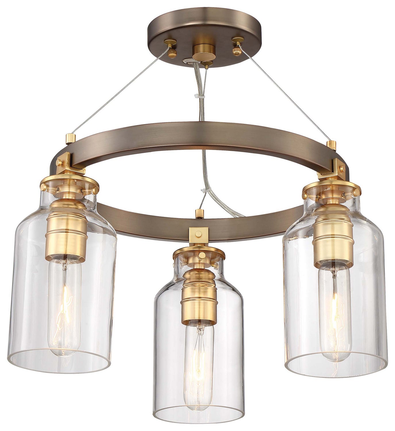 Minka-Lavery - 4553-588 - Three Light Semi Flush (Convertible To Pendant) - Morrow - Bronze